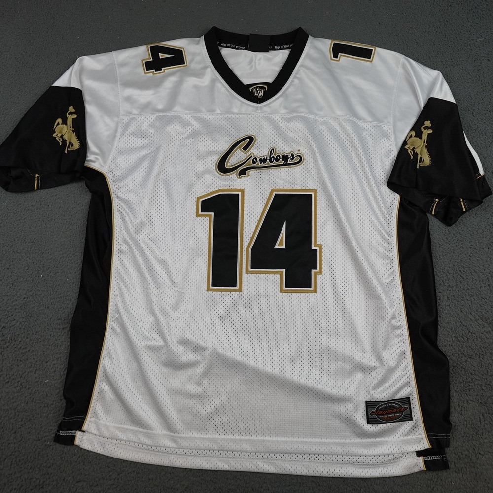 Wyoming Cowboys Jersey Mens 2XL White NCAA Football Top Of The World 14